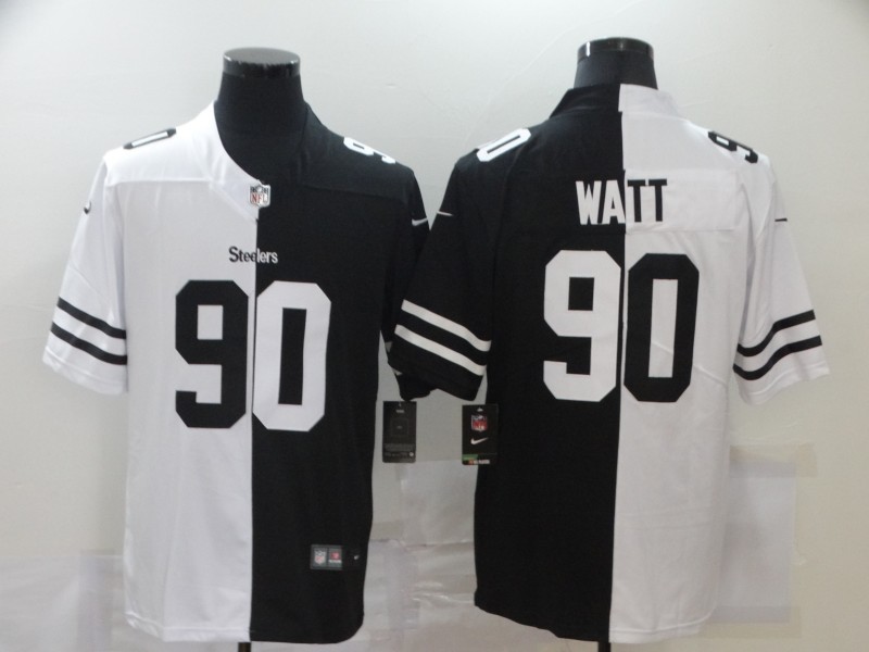 Men's Pittsburgh Steelers T.J. Watt #90 Black/White Jersey